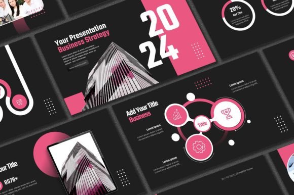 Black Pink Powerpoint Template: Futuristic Slides for Modern Brands