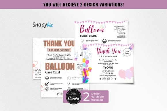 Editable Balloon Care Card Canva Template: Elevate Your Brand