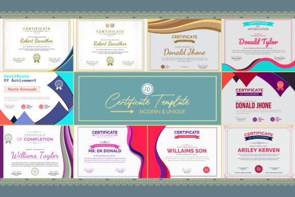 Elegant Horizontal Certificates: 10 Customizable Designs for Your Brand