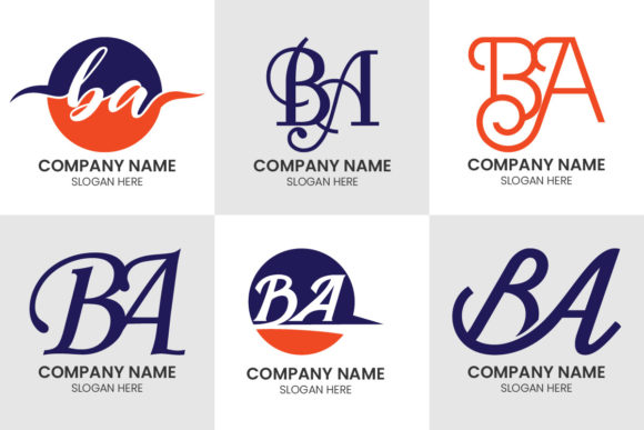 Initial Monogram Letter B a Logo Set: Design Versatility