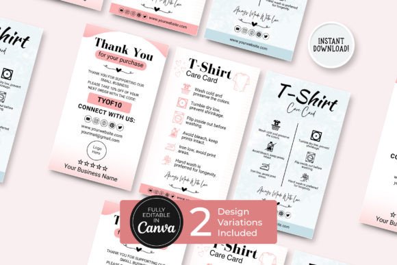 Master Your Brand's First Impression with Editable T-Shirt Care Cards