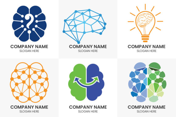 Unlock Creativity: The Colorful Brain Logo Set for Modern Brands